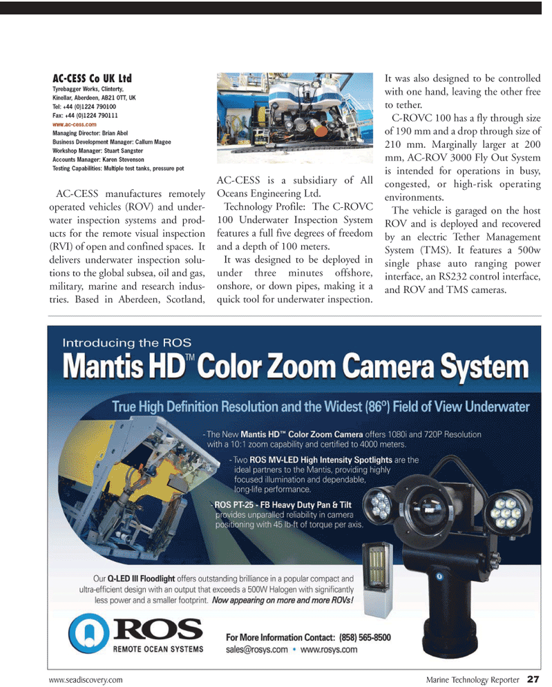 Marine Technology Magazine, page 27,  Jul 2011
