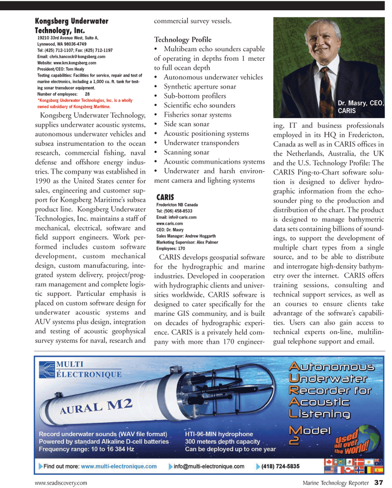 Marine Technology Magazine, page 37,  Jul 2011