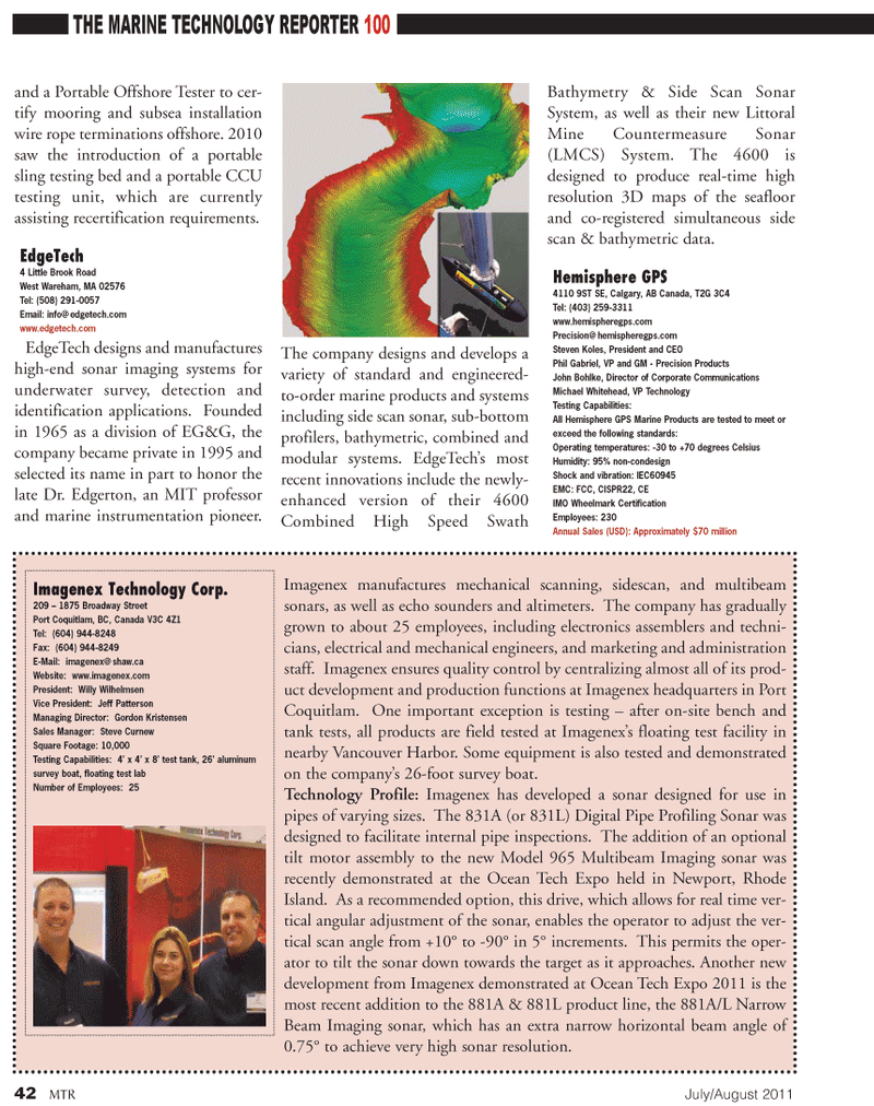 Marine Technology Magazine, page 42,  Jul 2011