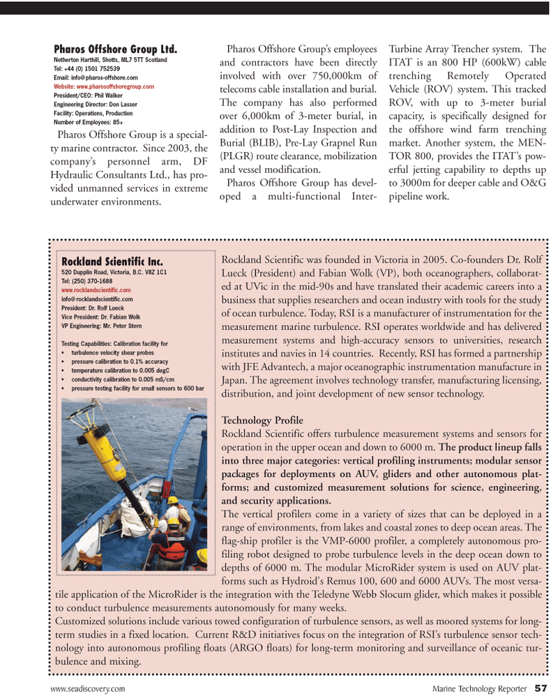 Marine Technology Magazine, page 57,  Jul 2011