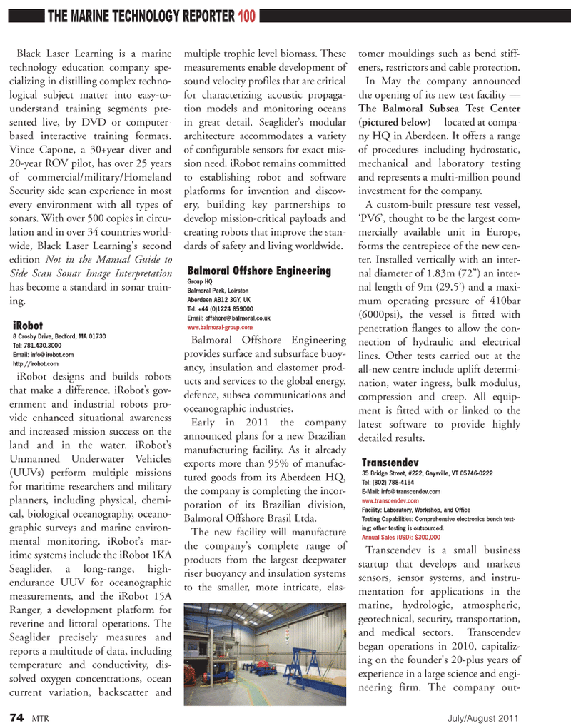 Marine Technology Magazine, page 74,  Jul 2011