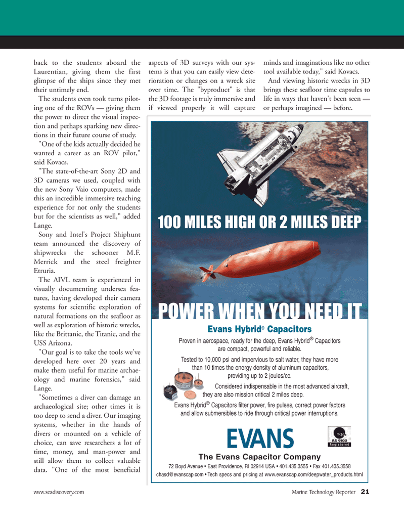 Marine Technology Magazine, page 21,  Oct 2011