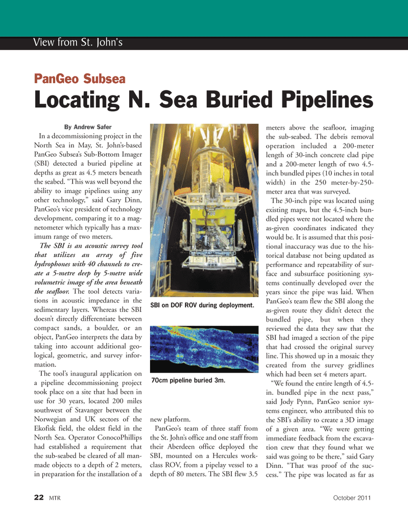 Marine Technology Magazine, page 22,  Oct 2011
