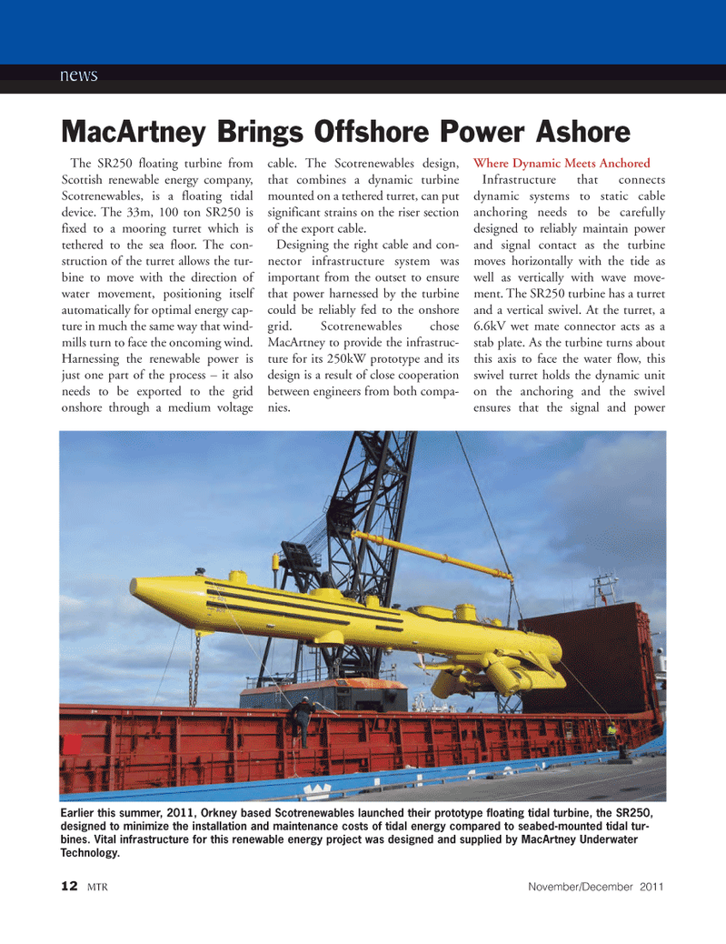 Marine Technology Magazine, page 12,  Nov 2011