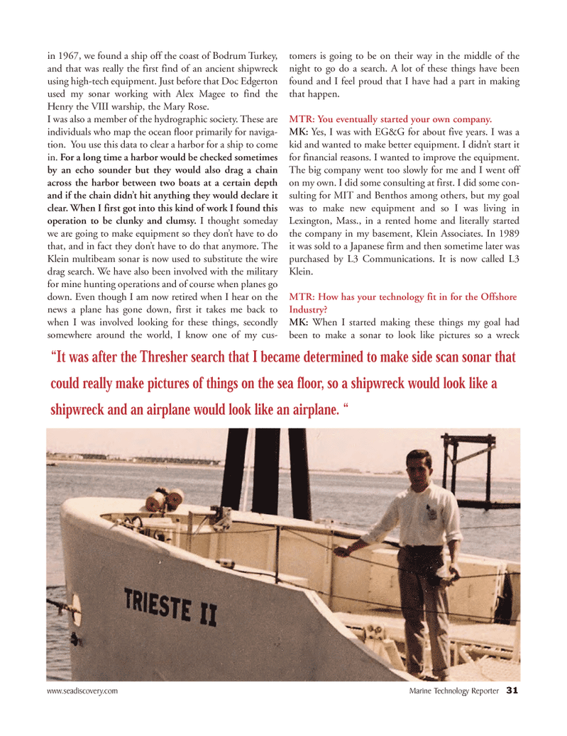 Marine Technology Magazine, page 31,  Nov 2011