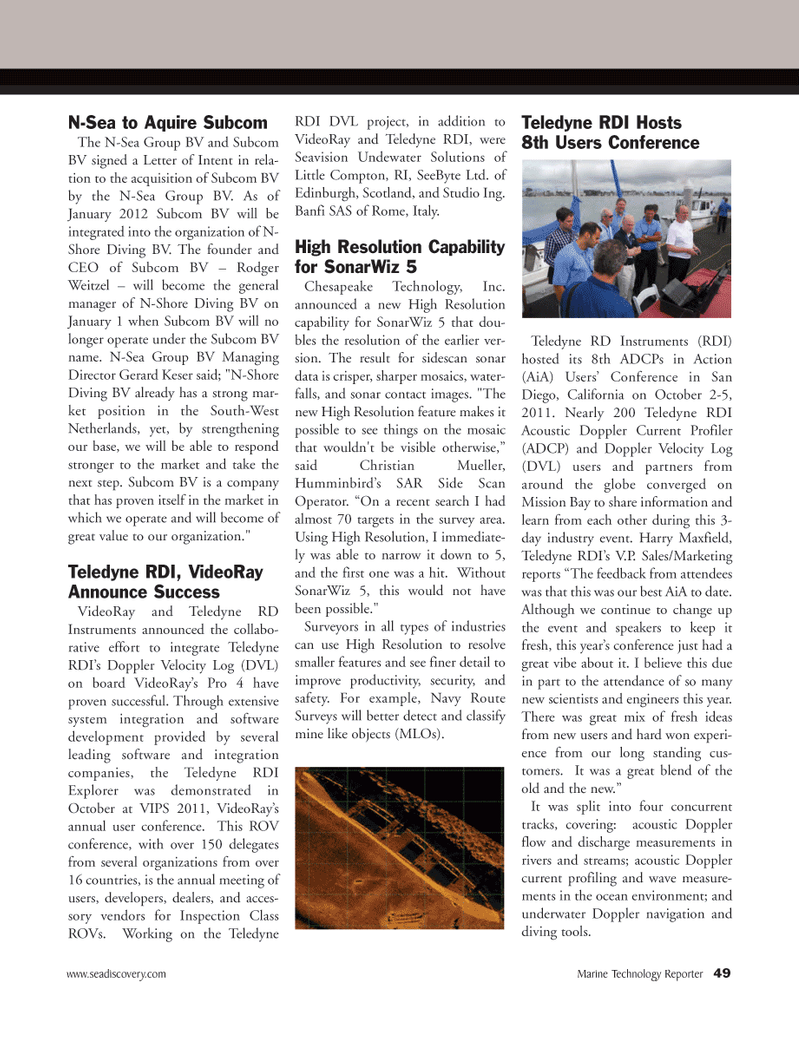 Marine Technology Magazine, page 49,  Nov 2011