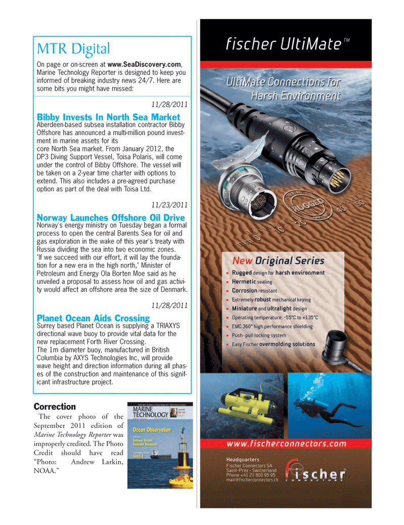 Marine Technology Magazine, page 7,  Nov 2011