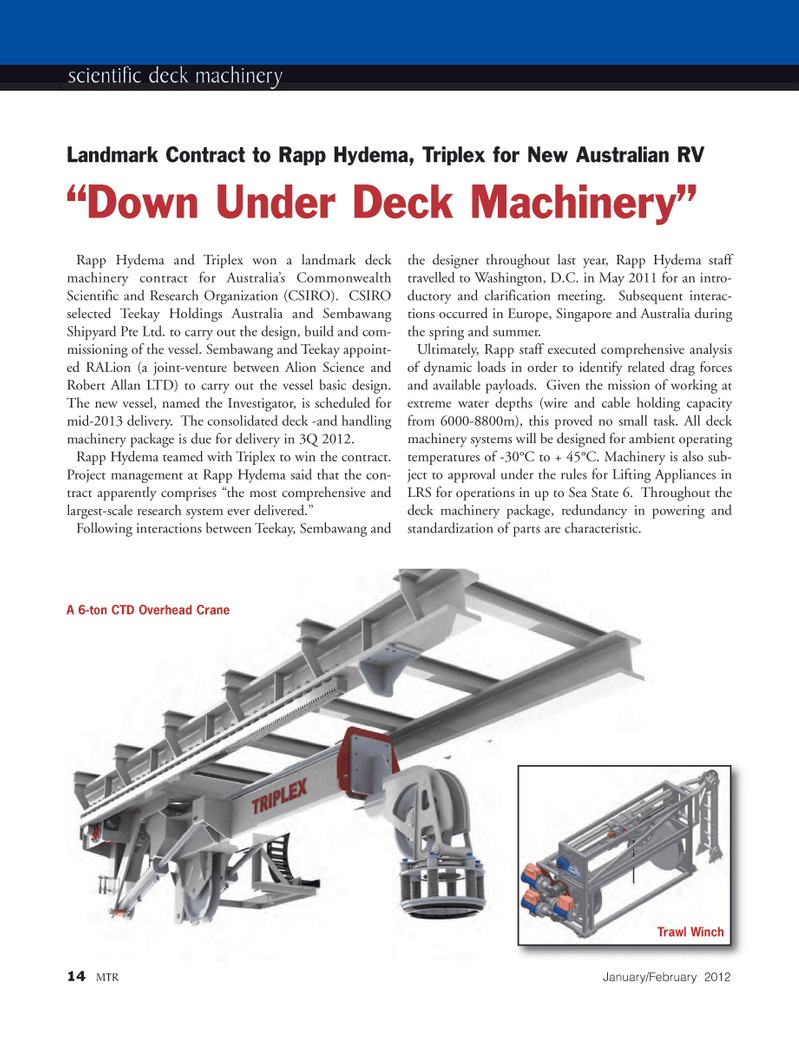 Marine Technology Magazine, page 14,  Jan 2012