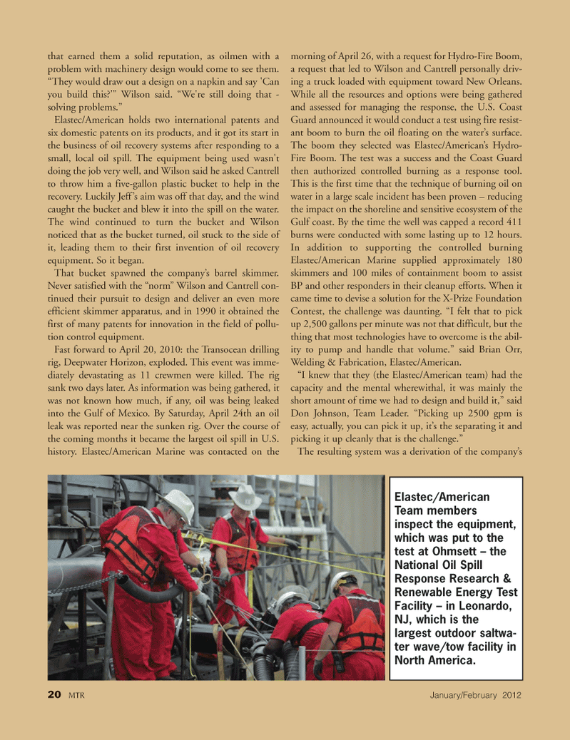Marine Technology Magazine, page 20,  Jan 2012