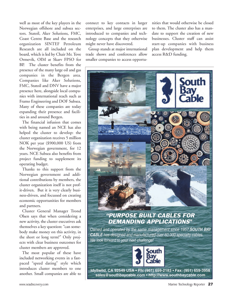 Marine Technology Magazine, page 27,  Jan 2012