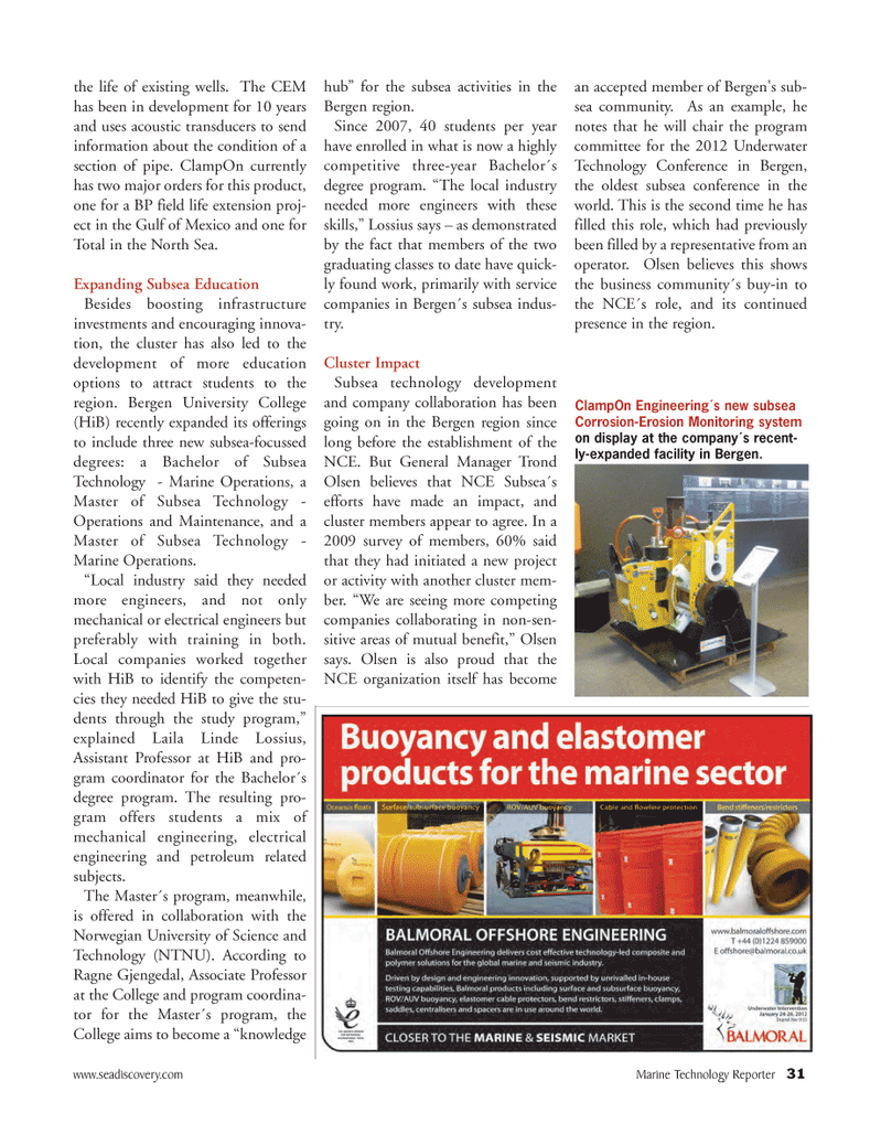 Marine Technology Magazine, page 31,  Jan 2012