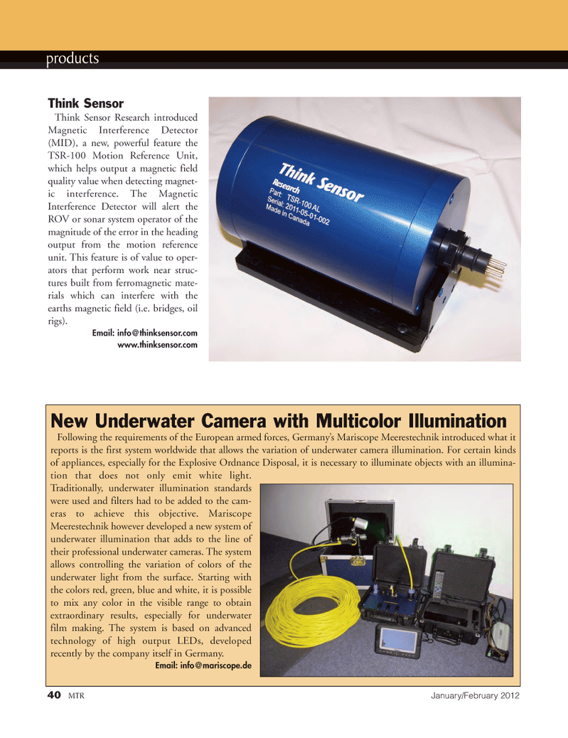 Marine Technology Magazine, page 40,  Jan 2012