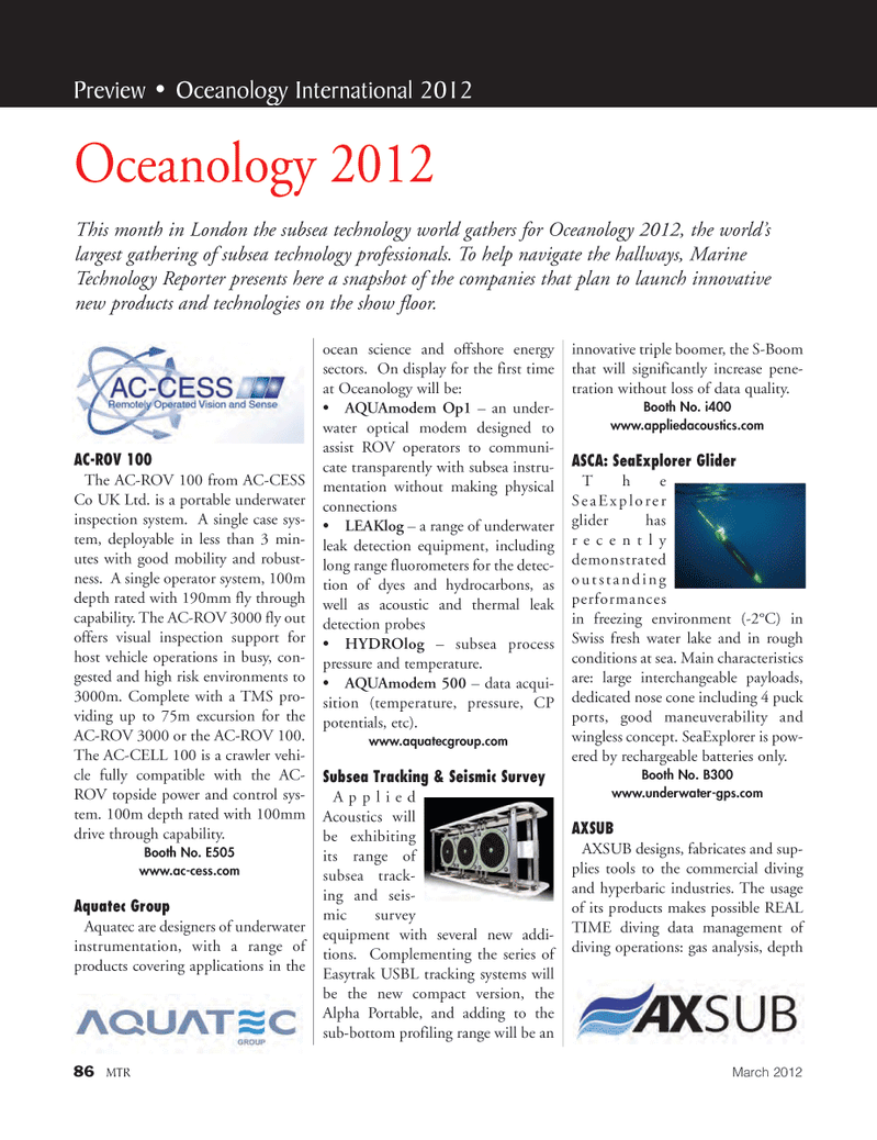 Marine Technology Magazine, page 86,  Mar 2012