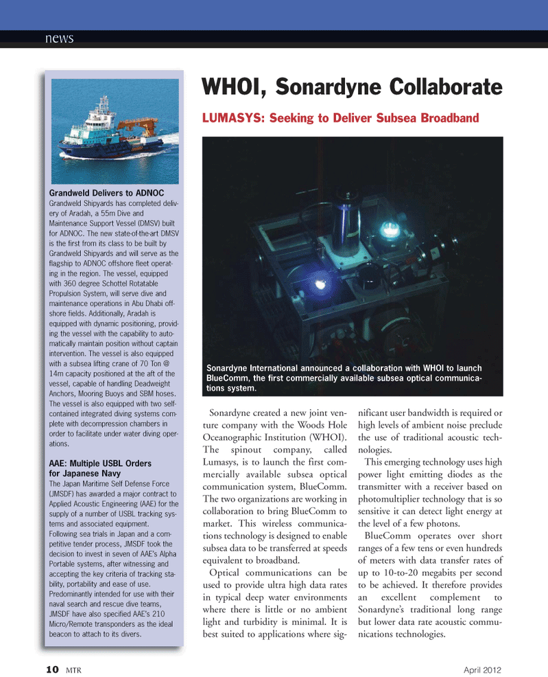 Marine Technology Magazine, page 10,  Apr 2012