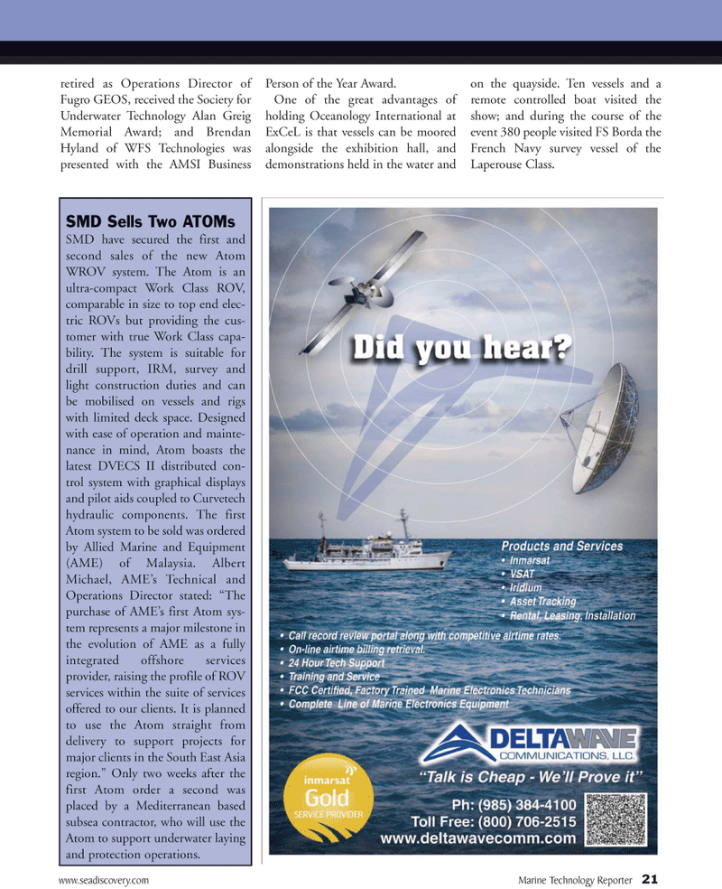 Marine Technology Magazine, page 21,  Apr 2012