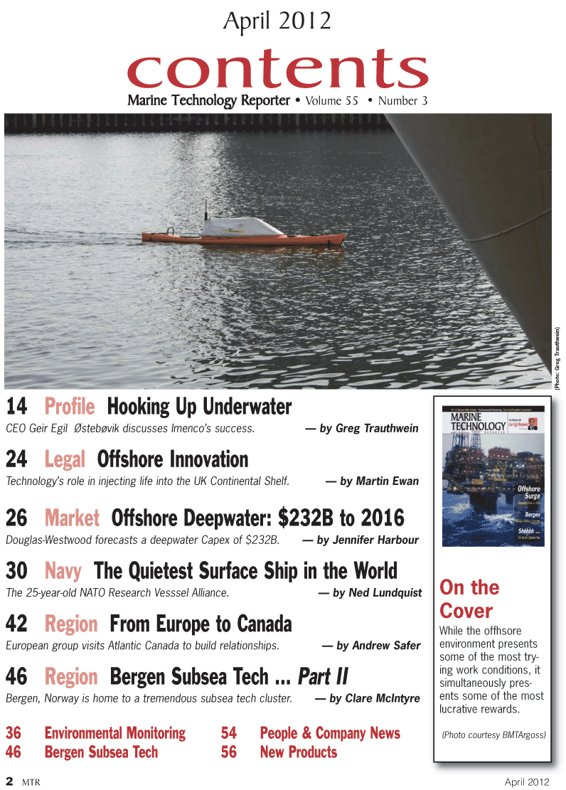 Marine Technology Magazine, page 2,  Apr 2012