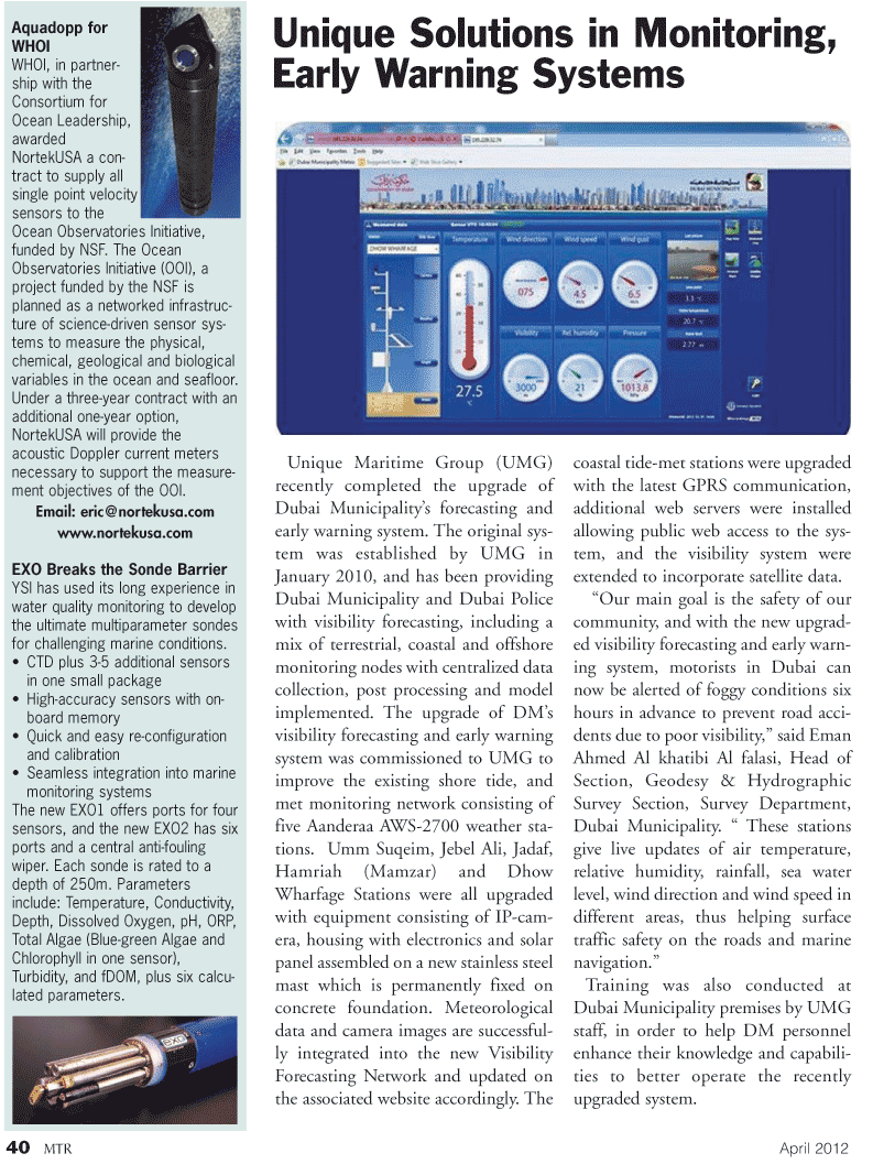 Marine Technology Magazine, page 40,  Apr 2012