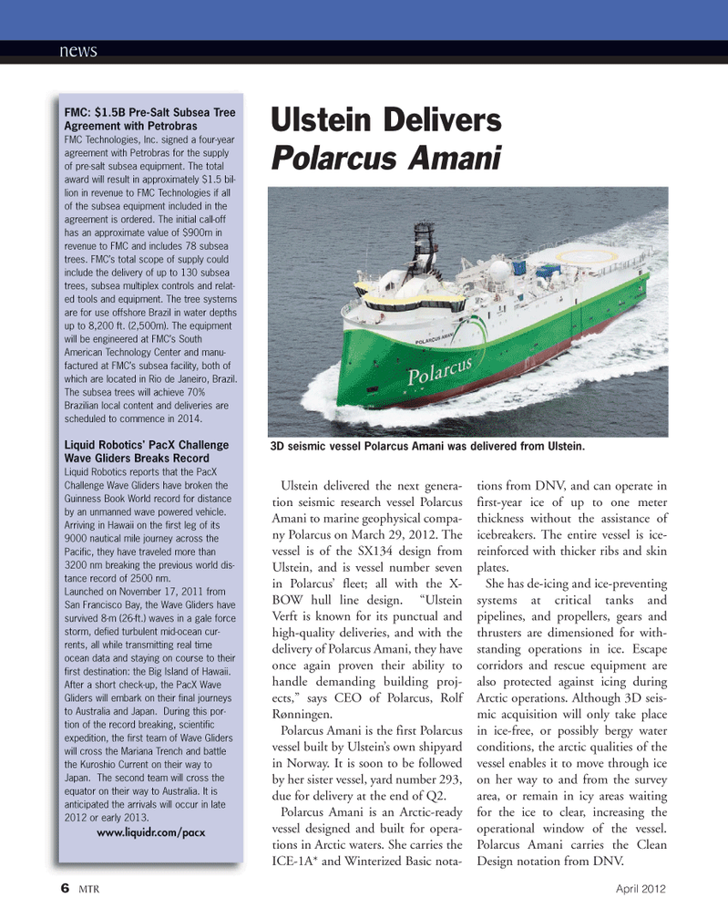 Marine Technology Magazine, page 6,  Apr 2012
