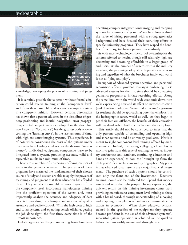 Marine Technology Magazine, page 22,  May 2012