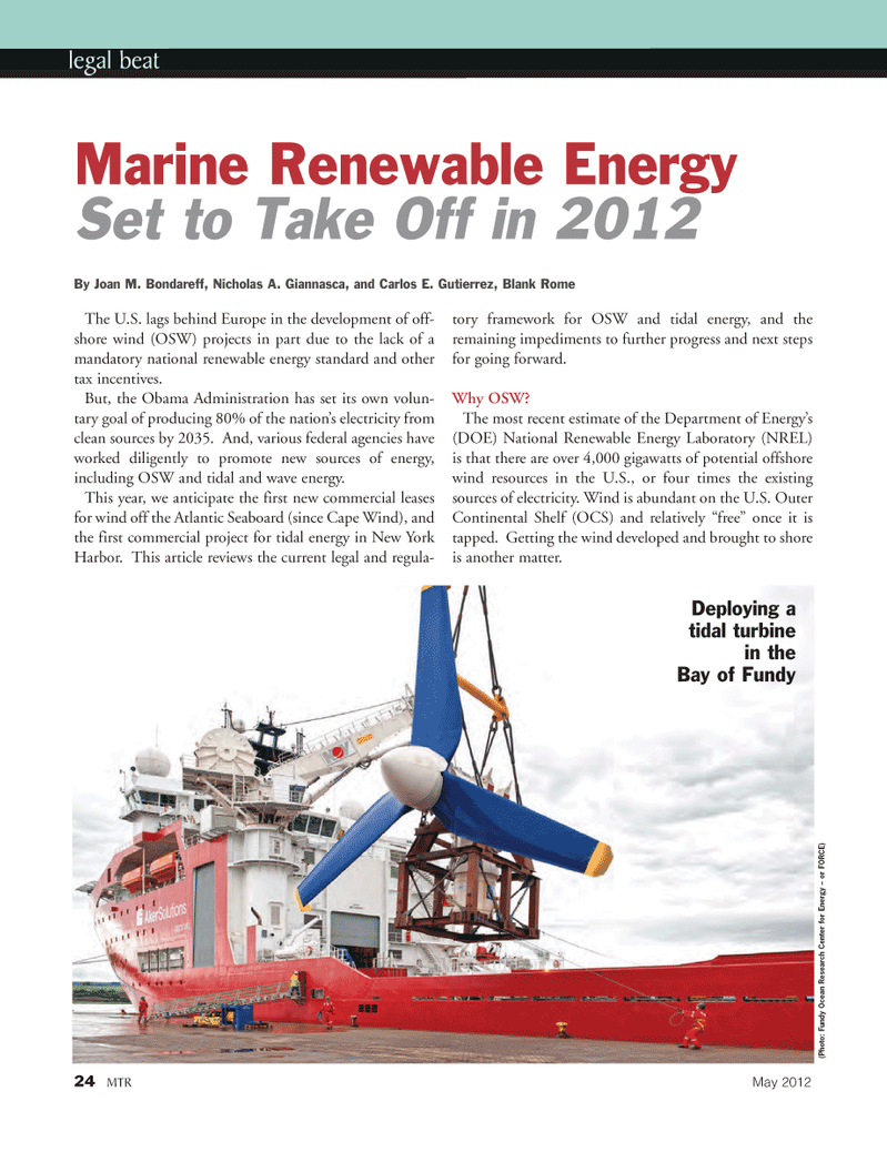 Marine Technology Magazine, page 24,  May 2012