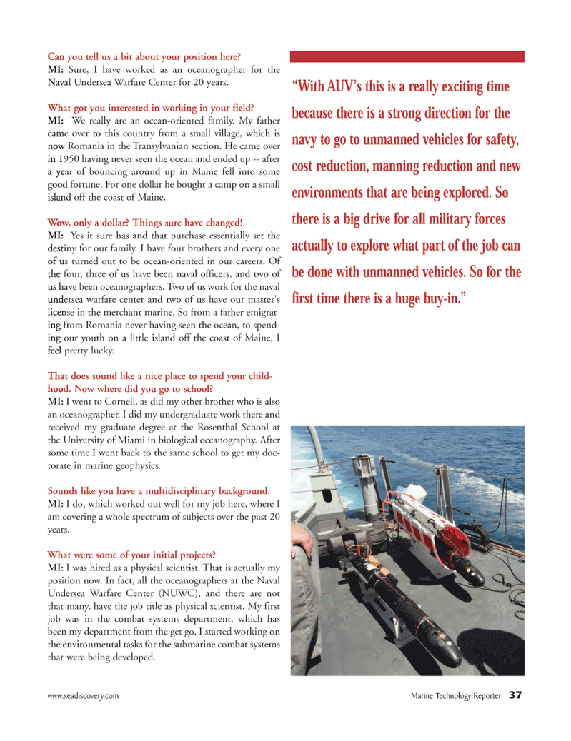 Marine Technology Magazine, page 37,  May 2012