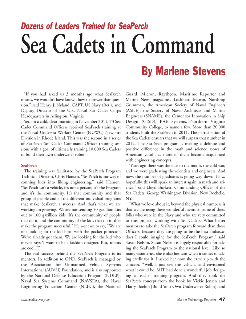Marine Technology Magazine, page 47,  May 2012
