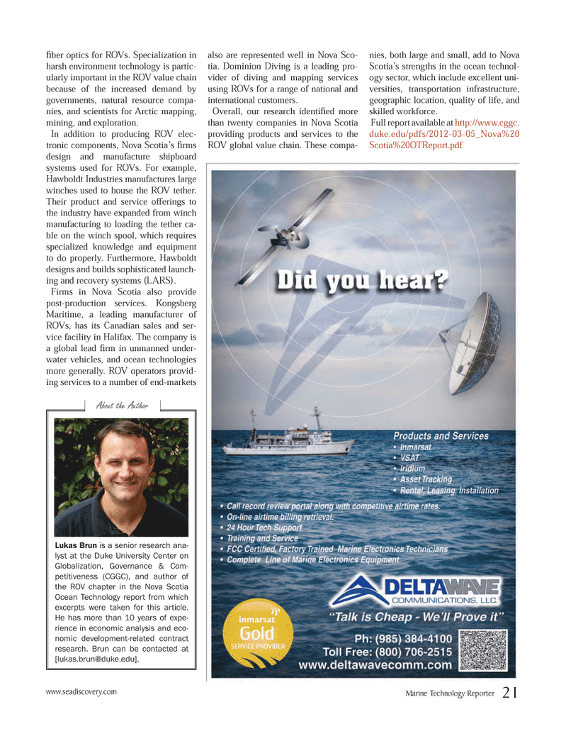 Marine Technology Magazine, page 21,  Jun 2012