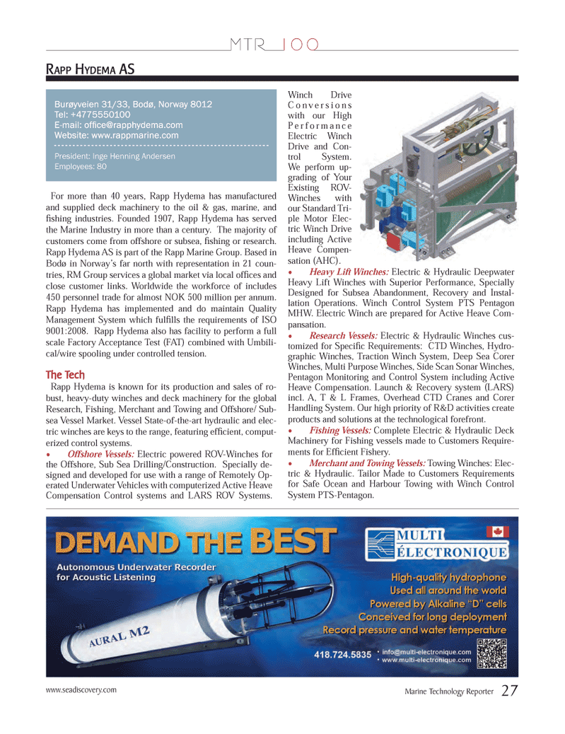 Marine Technology Magazine, page 27,  Jul 2012