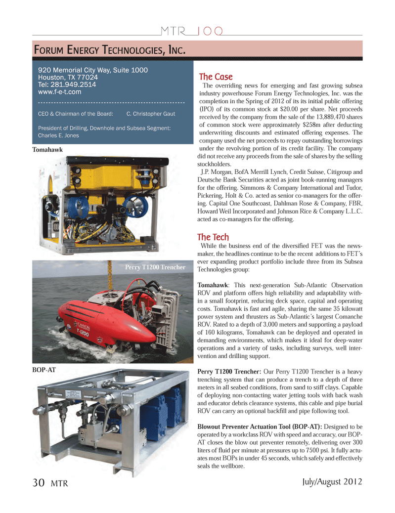 Marine Technology Magazine, page 30,  Jul 2012