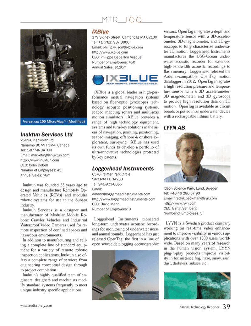Marine Technology Magazine, page 39,  Jul 2012