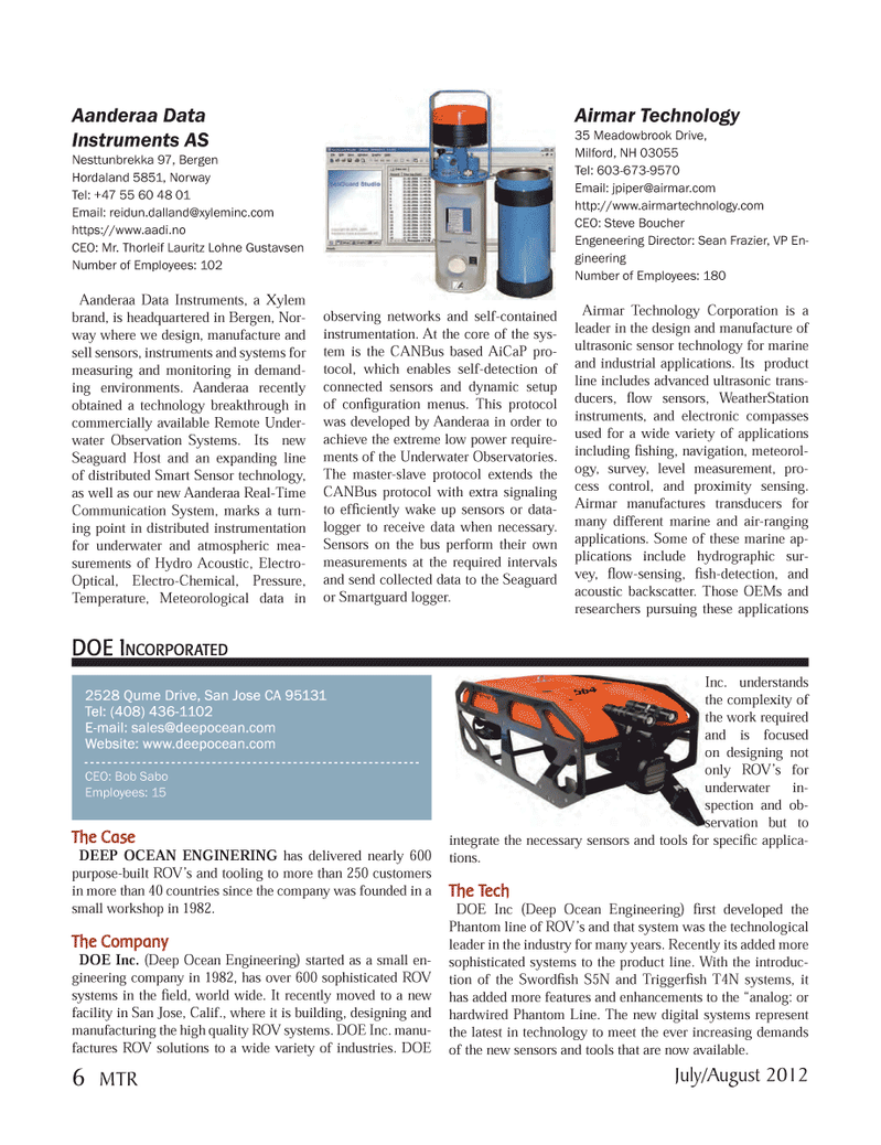 Marine Technology Magazine, page 6,  Jul 2012