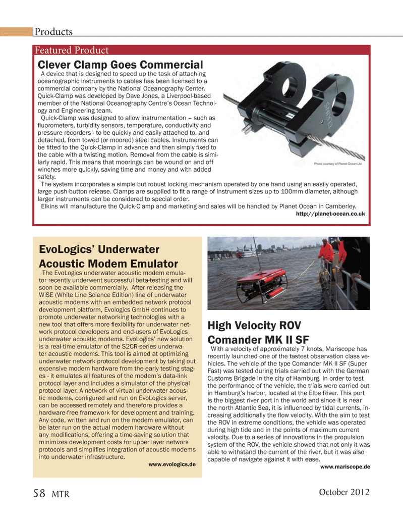 Marine Technology Magazine, page 58,  Oct 2012