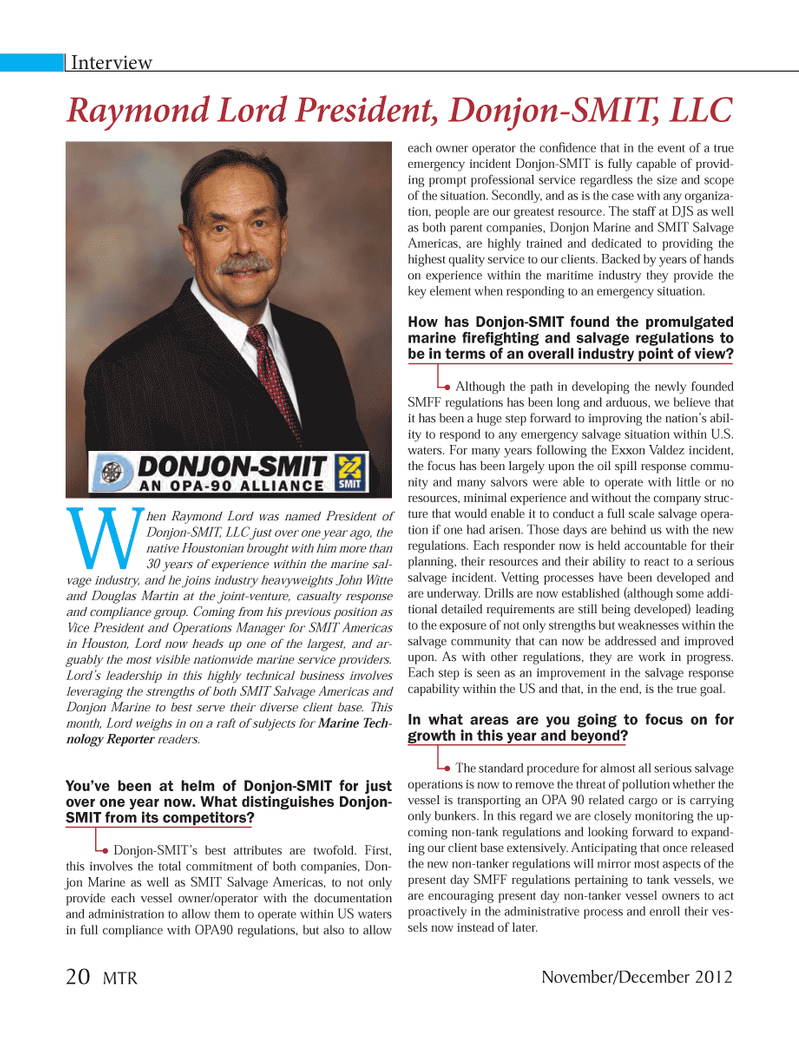 Marine Technology Magazine, page 20,  Nov 2012