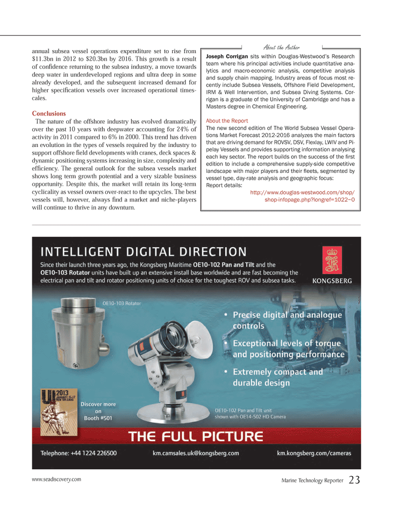 Marine Technology Magazine, page 23,  Nov 2012
