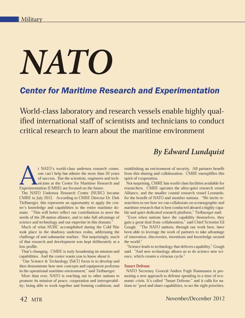 Marine Technology Magazine, page 42,  Nov 2012