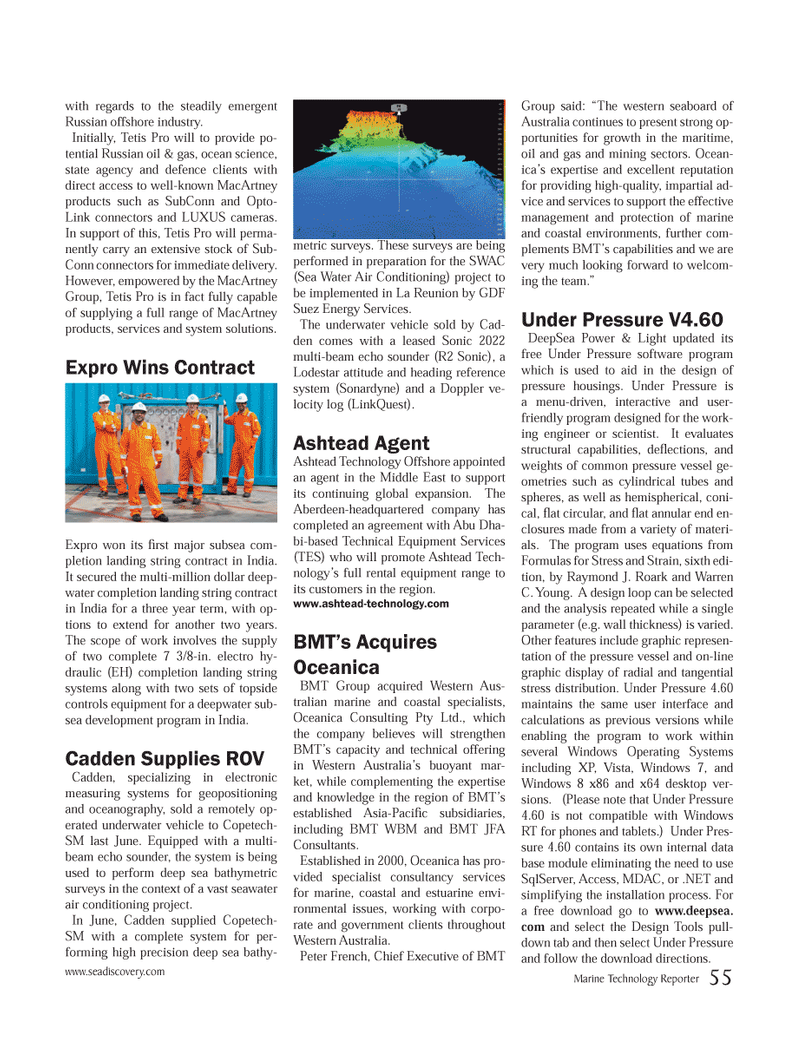 Marine Technology Magazine, page 55,  Nov 2012