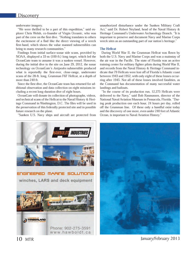 Marine Technology Magazine, page 10,  Jan 2013