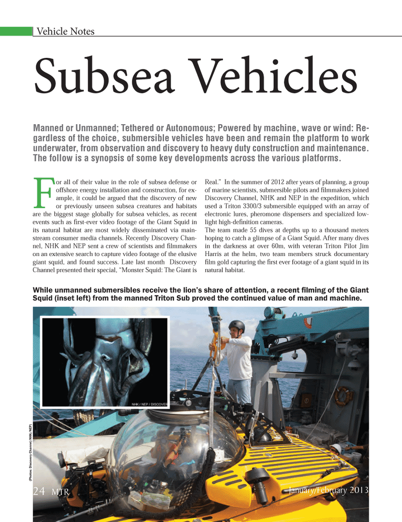 Marine Technology Magazine, page 24,  Jan 2013
