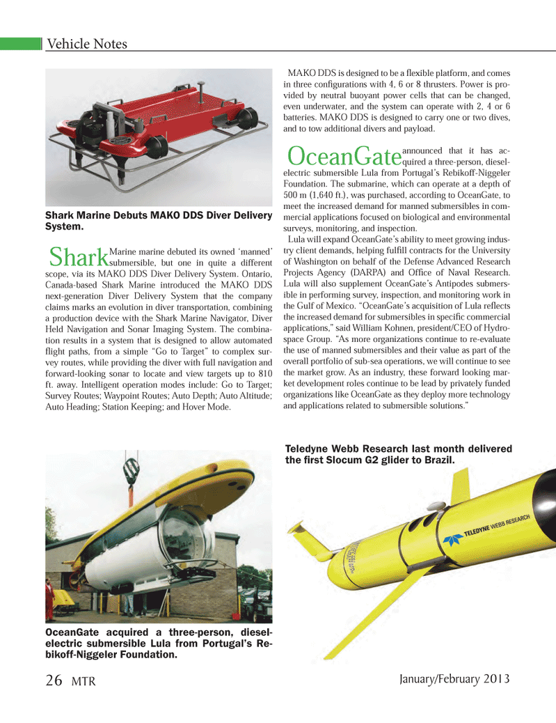Marine Technology Magazine, page 26,  Jan 2013