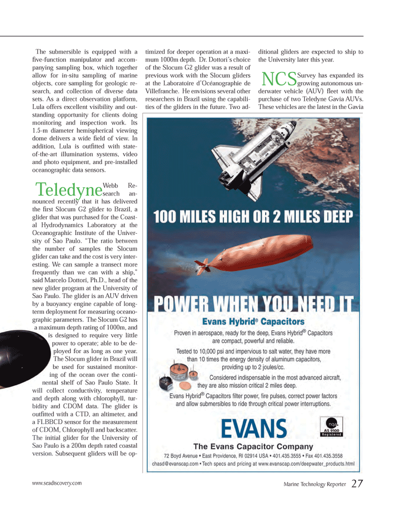 Marine Technology Magazine, page 27,  Jan 2013