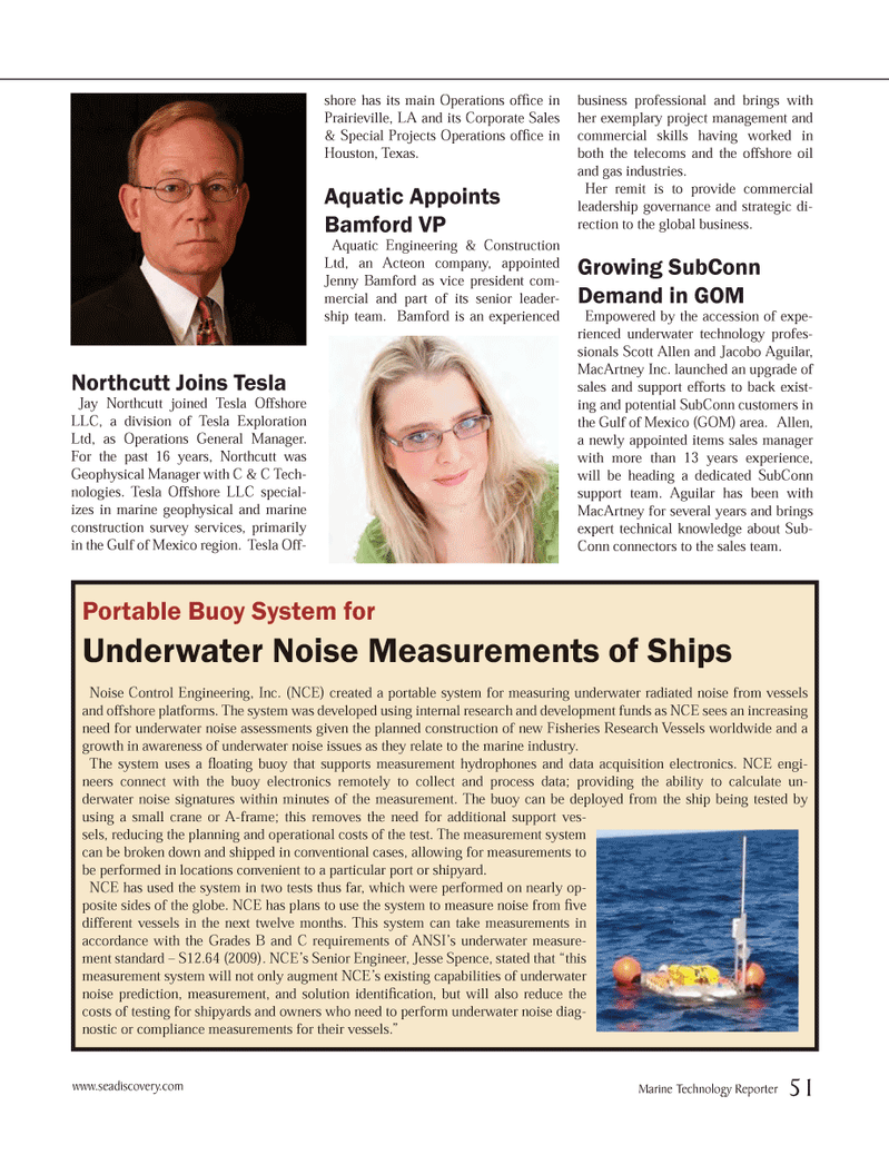 Marine Technology Magazine, page 51,  Jan 2013