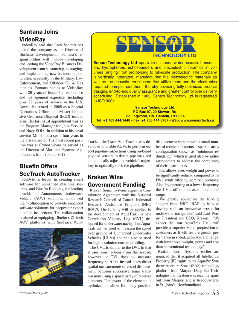 Marine Technology Magazine, page 53,  Jan 2013