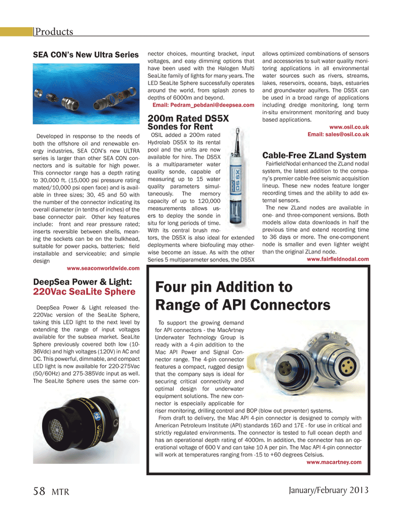 Marine Technology Magazine, page 58,  Jan 2013