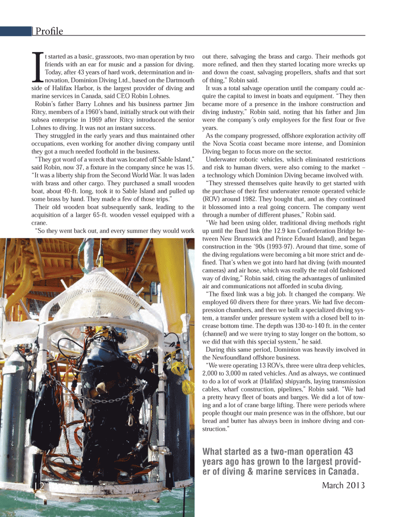 Marine Technology Magazine, page 12,  Mar 2013