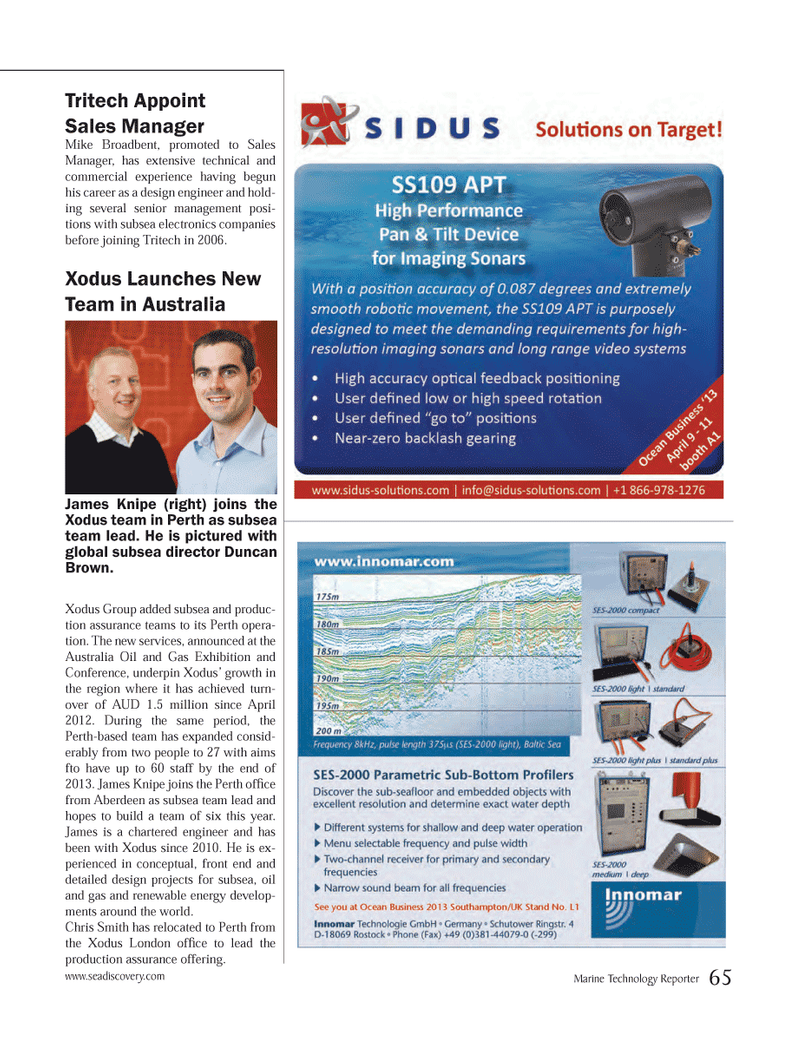 Marine Technology Magazine, page 65,  Mar 2013