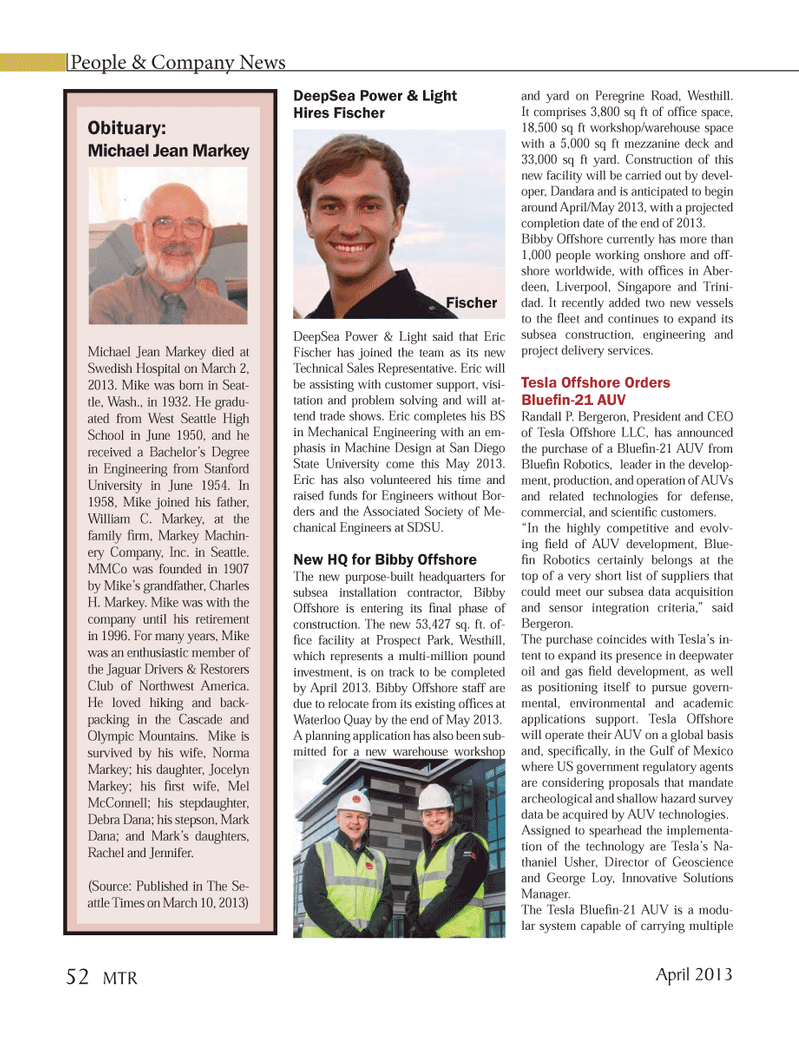 Marine Technology Magazine, page 52,  Apr 2013