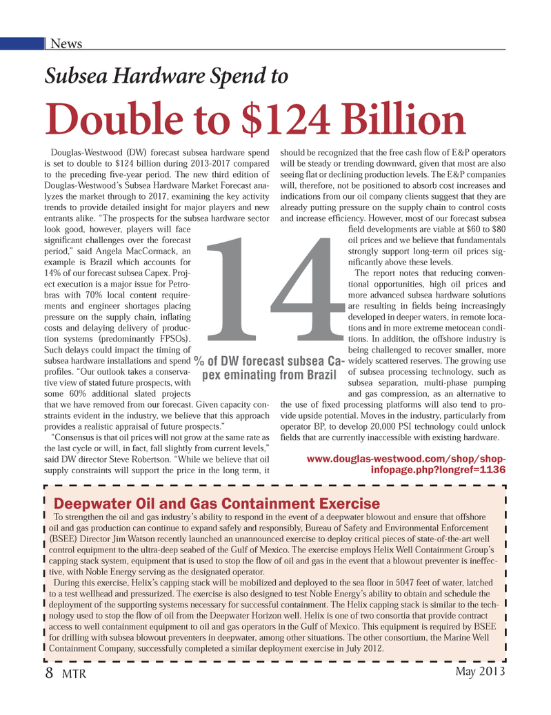Marine Technology Magazine, page 8,  May 2013