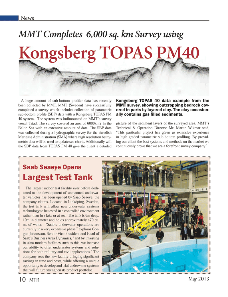 Marine Technology Magazine, page 10,  May 2013