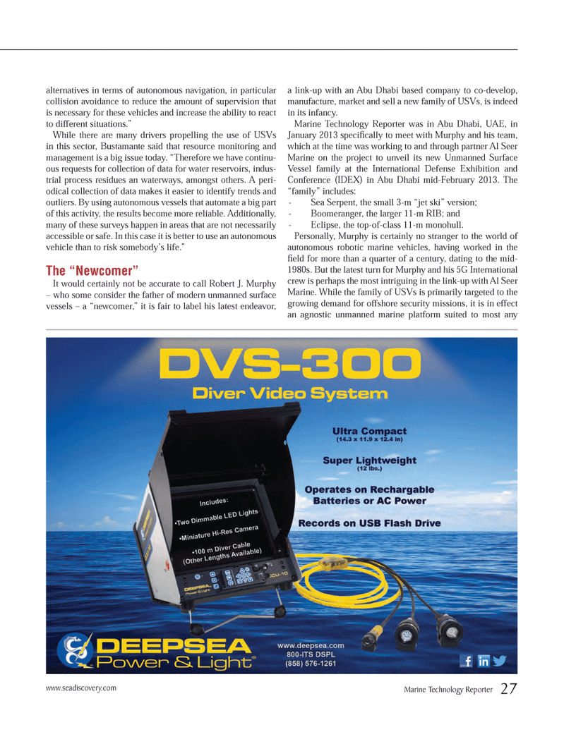 Marine Technology Magazine, page 27,  May 2013
