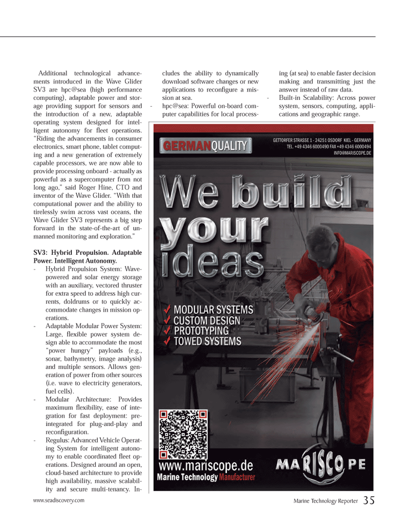 Marine Technology Magazine, page 35,  May 2013